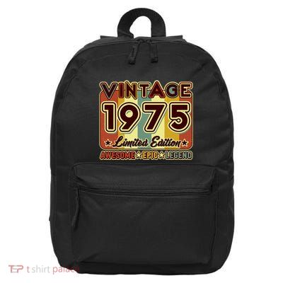 Vintage 1975 50th Birthday Limited Edition Awesome Epic Legend 16 in Basic Backpack