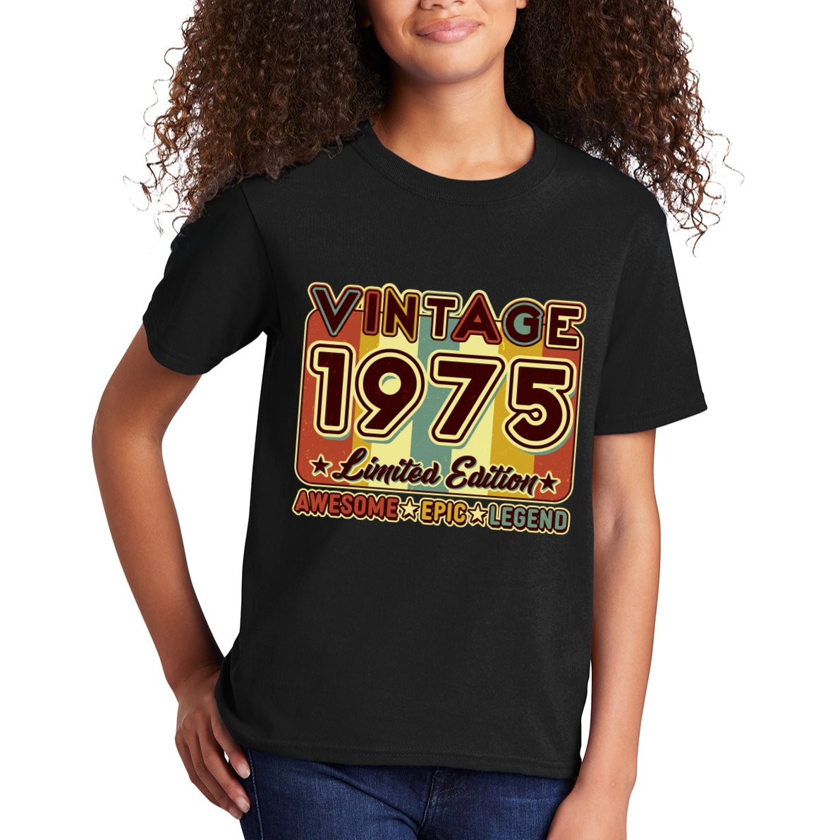 Vintage 1975 50th Birthday Limited Edition Awesome Epic Legend Kids T-Shirt