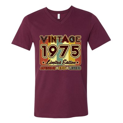 Vintage 1975 50th Birthday Limited Edition Awesome Epic Legend V-Neck T-Shirt