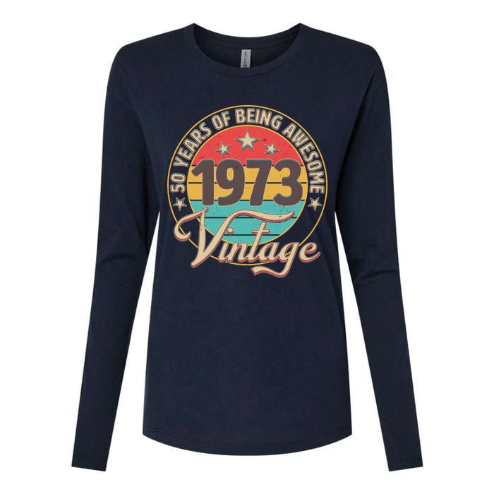 Vintage 1973 50 Years Of Being Awesome Womens Cotton Relaxed Long Sleeve T-Shirt