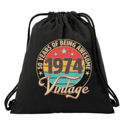 Vintage 1974 50 Years Of Being Awesome Drawstring Bag