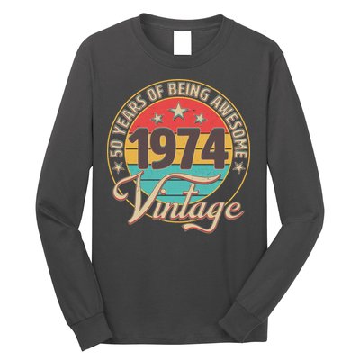 Vintage 1974 50 Years Of Being Awesome Long Sleeve Shirt
