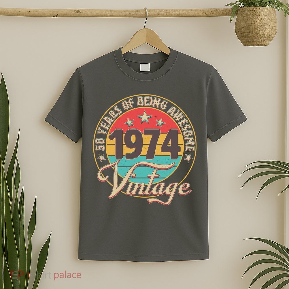 Vintage 1974 50 Years Of Being Awesome T-Shirt