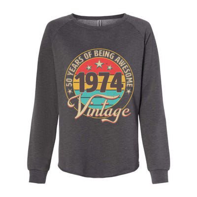 Vintage 1974 50 Years Of Being Awesome Womens California Wash Sweatshirt