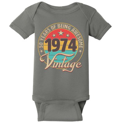 Vintage 1974 50 Years Of Being Awesome Baby Bodysuit