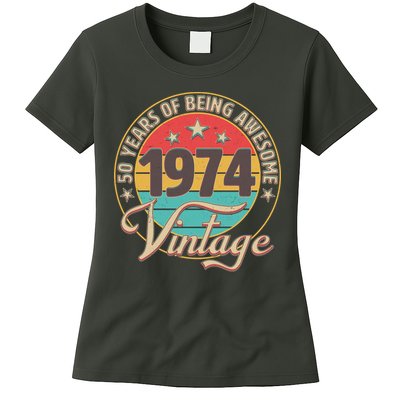 Vintage 1974 50 Years Of Being Awesome Womens T-Shirt