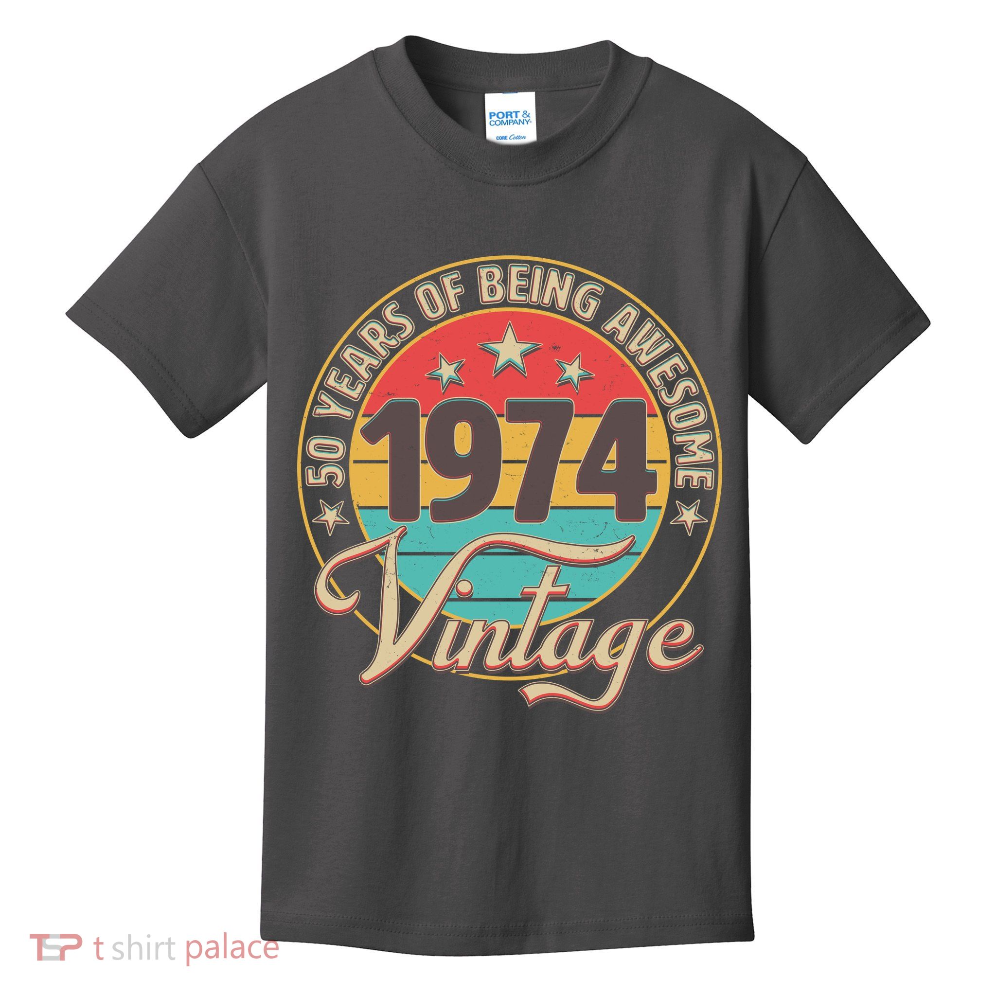 Vintage 1974 50 Years Of Being Awesome Kids T-Shirt