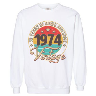 Vintage 1974 50 Years Of Being Awesome Garment-Dyed Sweatshirt
