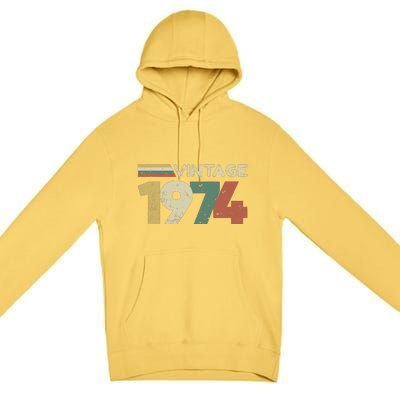 Vintage 1974 50th Birthday 2024 Premium Pullover Hoodie