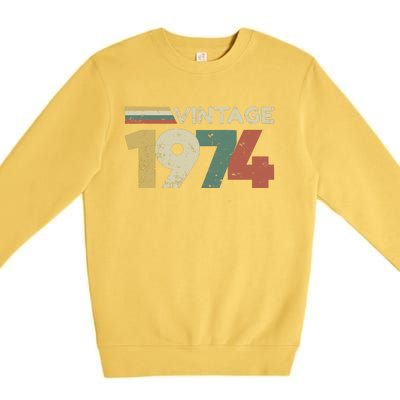 Vintage 1974 50th Birthday 2024 Premium Crewneck Sweatshirt