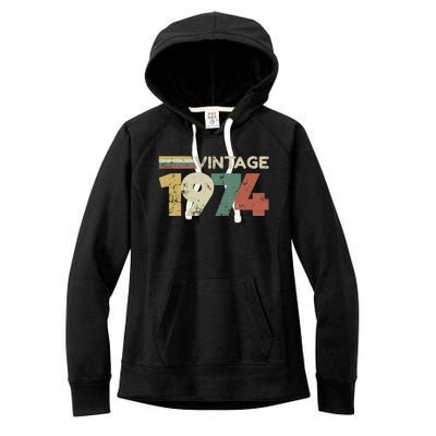 Vintage 1974 50th Birthday 2024 Women's Fleece Hoodie