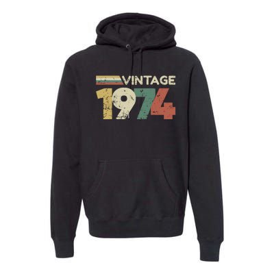 Vintage 1974 50th Birthday 2024 Premium Hoodie