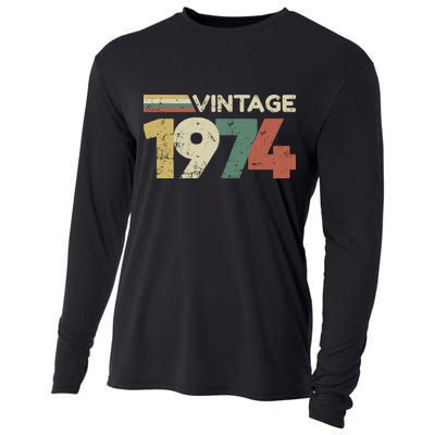 Vintage 1974 50th Birthday 2024 Cooling Performance Long Sleeve Crew