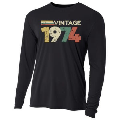 Vintage 1974 50th Birthday 2024 Cooling Performance Long Sleeve Crew