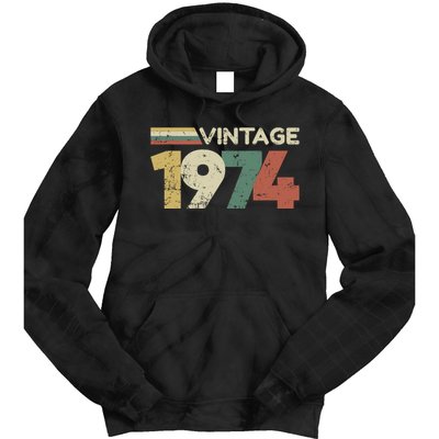 Vintage 1974 50th Birthday 2024 Tie Dye Hoodie