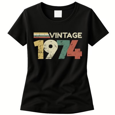 Vintage 1974 50th Birthday 2024 Womens T-Shirt