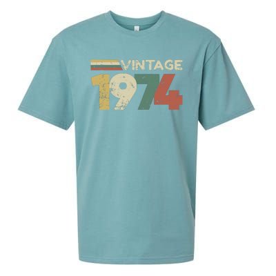 Vintage 1974 50th Birthday 2024 Sueded Cloud Jersey T-Shirt