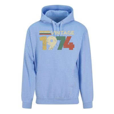 Vintage 1974 50th Birthday 2024 Unisex Surf Hoodie