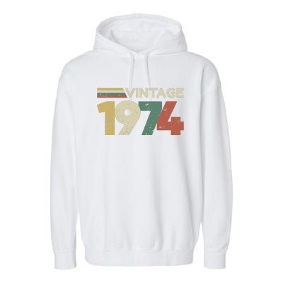 Vintage 1974 50th Birthday 2024 Garment-Dyed Fleece Hoodie