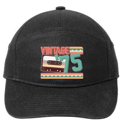 Vintage 1975 50th Birthday Cassette Tape 7-Panel Snapback Hat