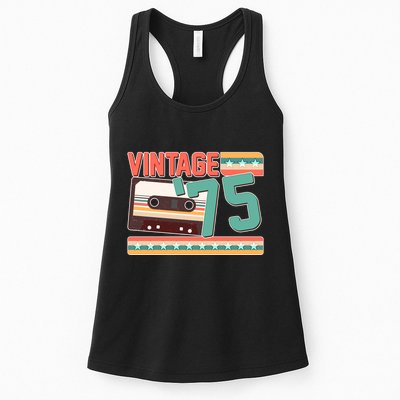 Vintage 1975 50th Birthday Cassette Tape Womens Tank Top