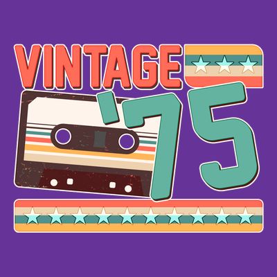 Vintage 1975 50th Birthday Cassette Tape T-Shirt