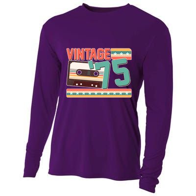 Vintage 1975 50th Birthday Cassette Tape Cooling Performance Long Sleeve Crew