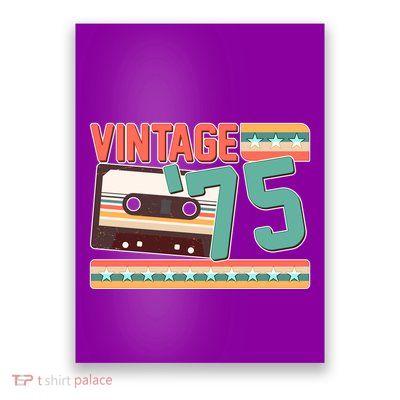 Vintage 1975 50th Birthday Cassette Tape Poster