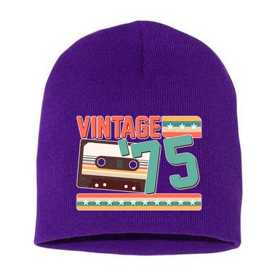 Vintage 1975 50th Birthday Cassette Tape Short Acrylic Beanie