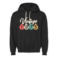 Vintage 1975 50th Birthday Retro Teardrop Design Garment-Dyed Fleece Hoodie
