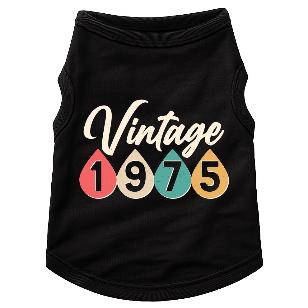 Vintage 1975 50th Birthday Retro Teardrop Design Doggie Tank
