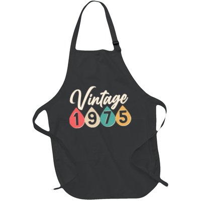 Vintage 1975 50th Birthday Retro Teardrop Design Apron
