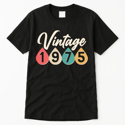 Vintage 1975 50th Birthday Retro Teardrop Design Tall T-Shirt