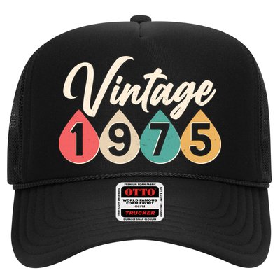 Vintage 1975 50th Birthday Retro Teardrop Design Trucker Hat