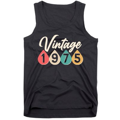 Vintage 1975 50th Birthday Retro Teardrop Design Tank Top
