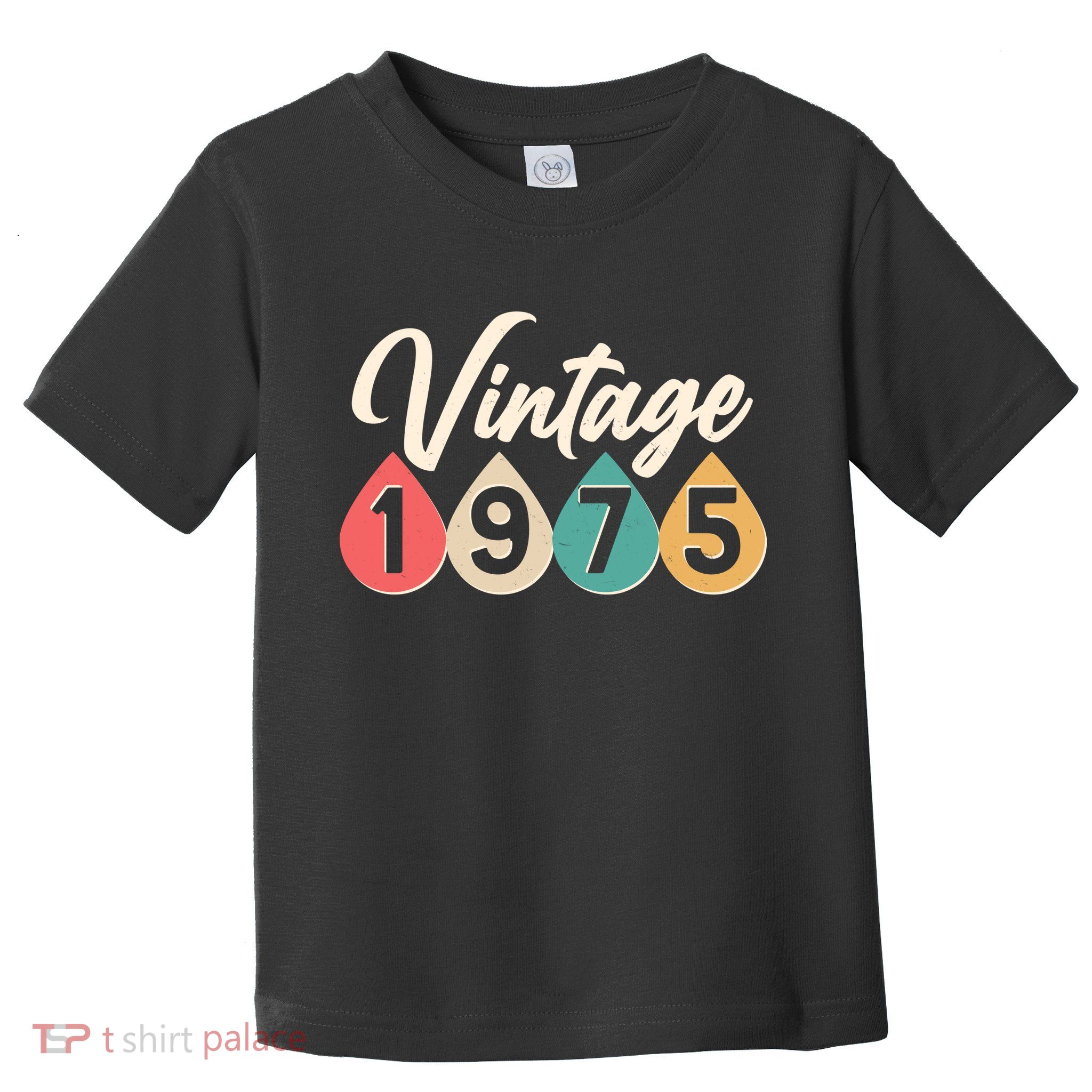 Vintage 1975 50th Birthday Retro Teardrop Design Toddler T-Shirt