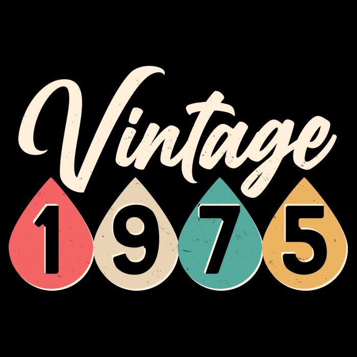 Vintage 1975 50th Birthday Retro Teardrop Design Kids T-Shirt