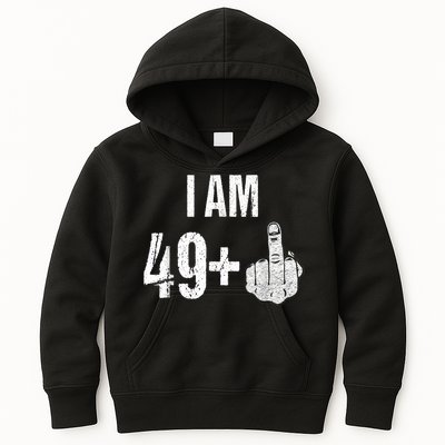 Vintage 1969 50th Birthday Shirt I Am 49 Plus Middle Finger Kids Hoodie