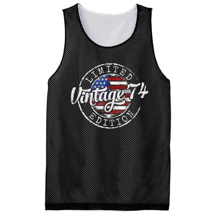 Vintage 1974 50th Birthday Gifts 50 Year Old Mesh Reversible Basketball Jersey Tank