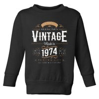 Vintage 1974 50th Birthday Gifts 50 Year Old Toddler Sweatshirt