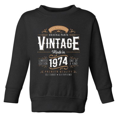 Vintage 1974 50th Birthday Gifts 50 Year Old Toddler Sweatshirt