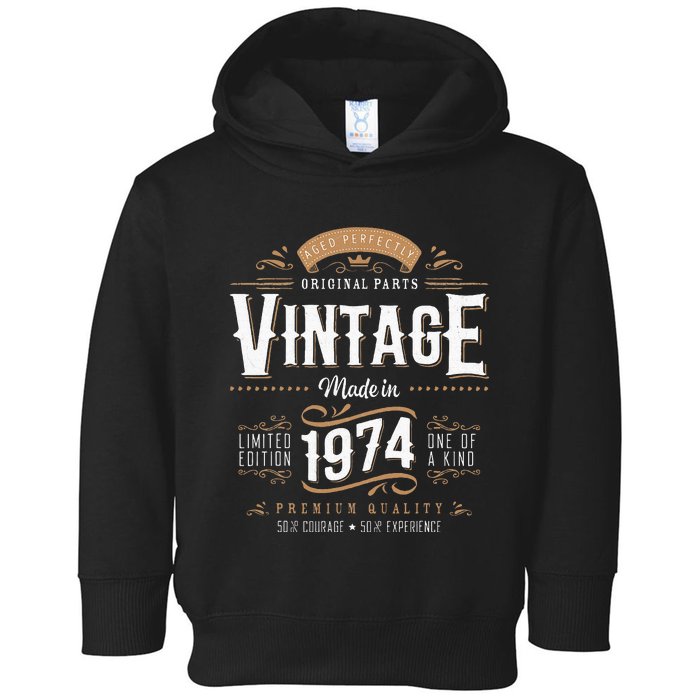 Vintage 1974 50th Birthday Gifts 50 Year Old Toddler Hoodie