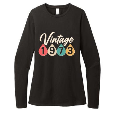 Vintage 1973 50th Birthday Retro Teardrop Design Womens CVC Long Sleeve Shirt