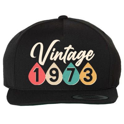 Vintage 1973 50th Birthday Retro Teardrop Design Wool Snapback Cap