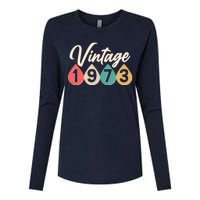 Vintage 1973 50th Birthday Retro Teardrop Design Womens Cotton Relaxed Long Sleeve T-Shirt