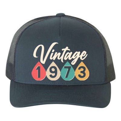 Vintage 1973 50th Birthday Retro Teardrop Design Yupoong Adult 5-Panel Trucker Hat