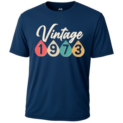 Vintage 1973 50th Birthday Retro Teardrop Design Performance Shirt