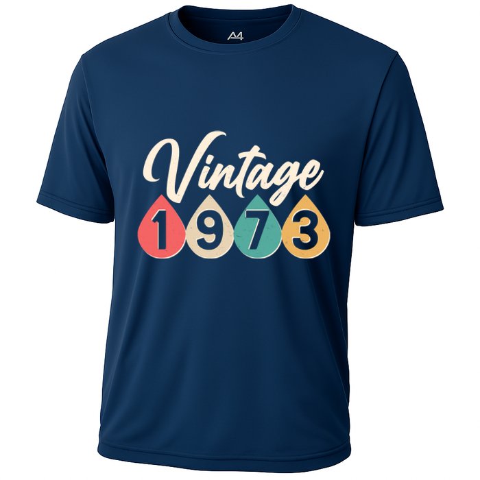 Vintage 1973 50th Birthday Retro Teardrop Design Cooling Performance Crew T-Shirt