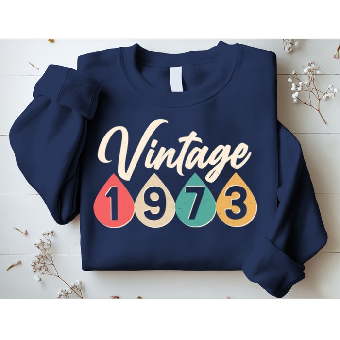 Vintage 1973 50th Birthday Retro Teardrop Design Sweatshirt