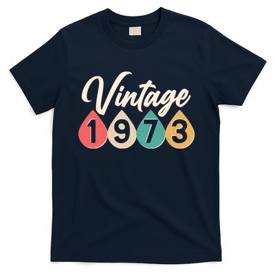 Vintage 1973 50th Birthday Retro Teardrop Design T-Shirt